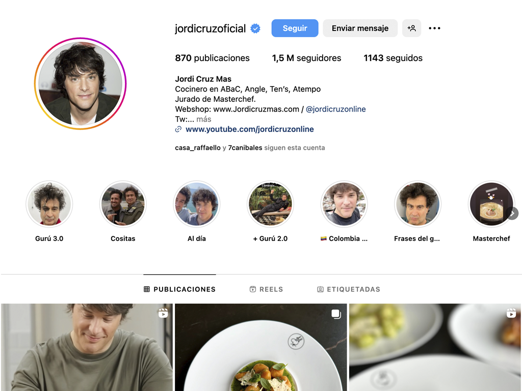 Master chef influencer Jordi Cruz