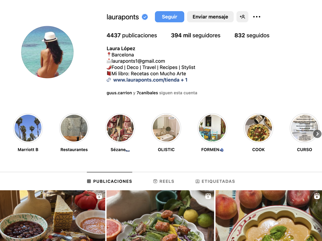 influencers de comida, moda y turismo españa