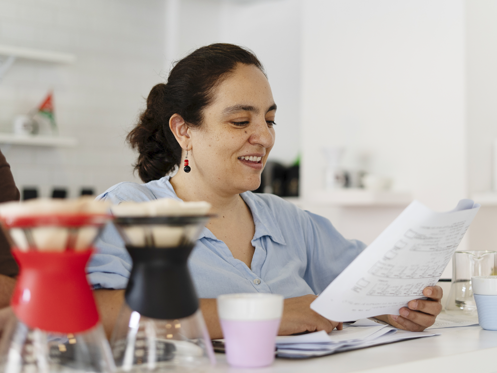 Silvia Egogenia formadora de jueces para competecias de café